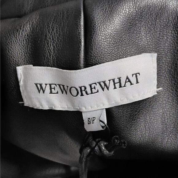 WeWoreWhat Womens Oversized Faux Fur Blazer Jacket Small Ivory Vegan Leather NWT - Picture 10 of 15